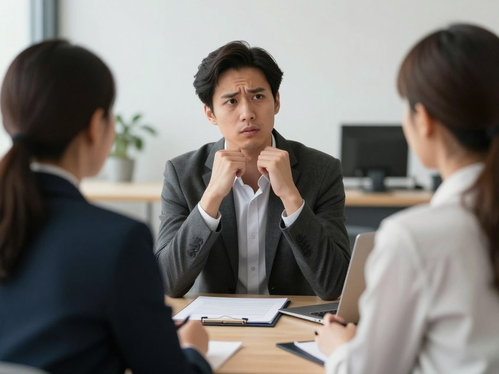 Candidate remaining composed during challenging interview questions