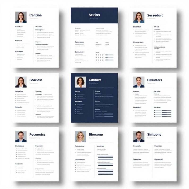 Collection of professional resume templates and formatting examples