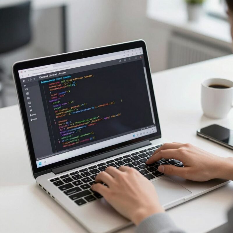 Laptop showing coding challenge during technical interview