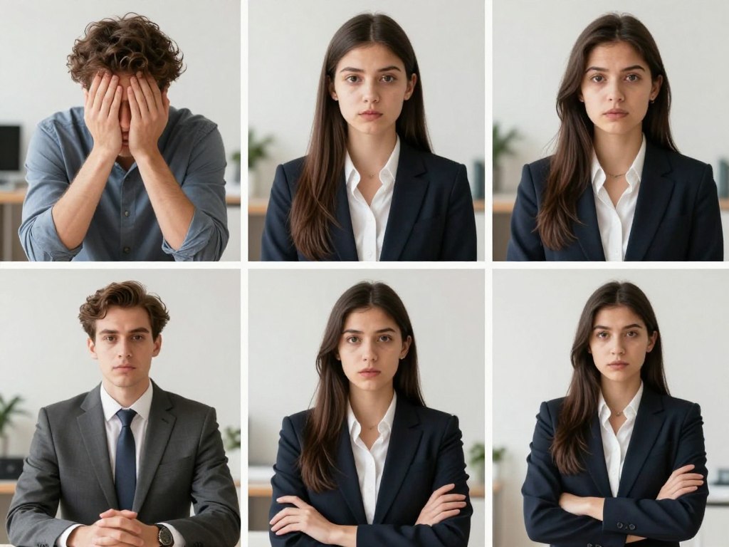 Professional demonstrating poor body language during interview