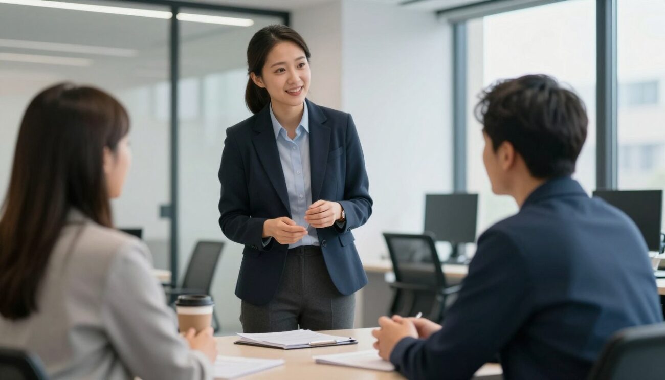 Professional interview coaching session in London office