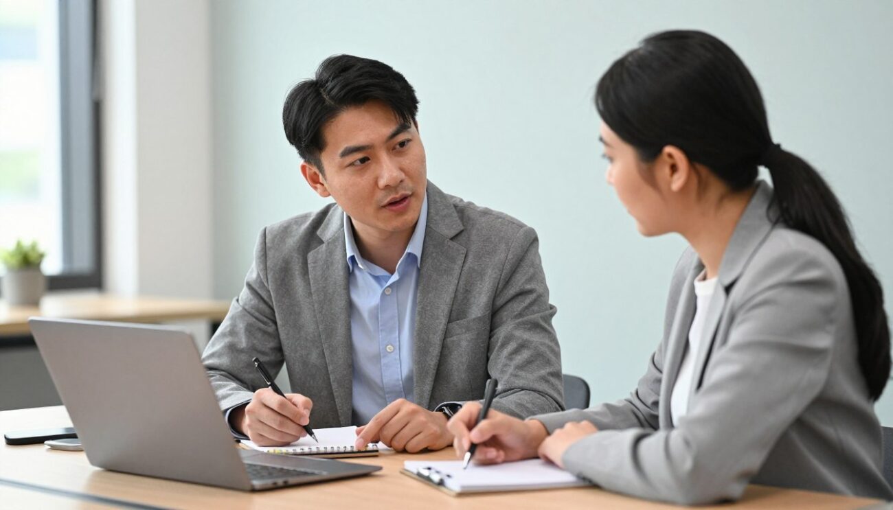 Resume coach conducting one-on-one coaching session with professional client