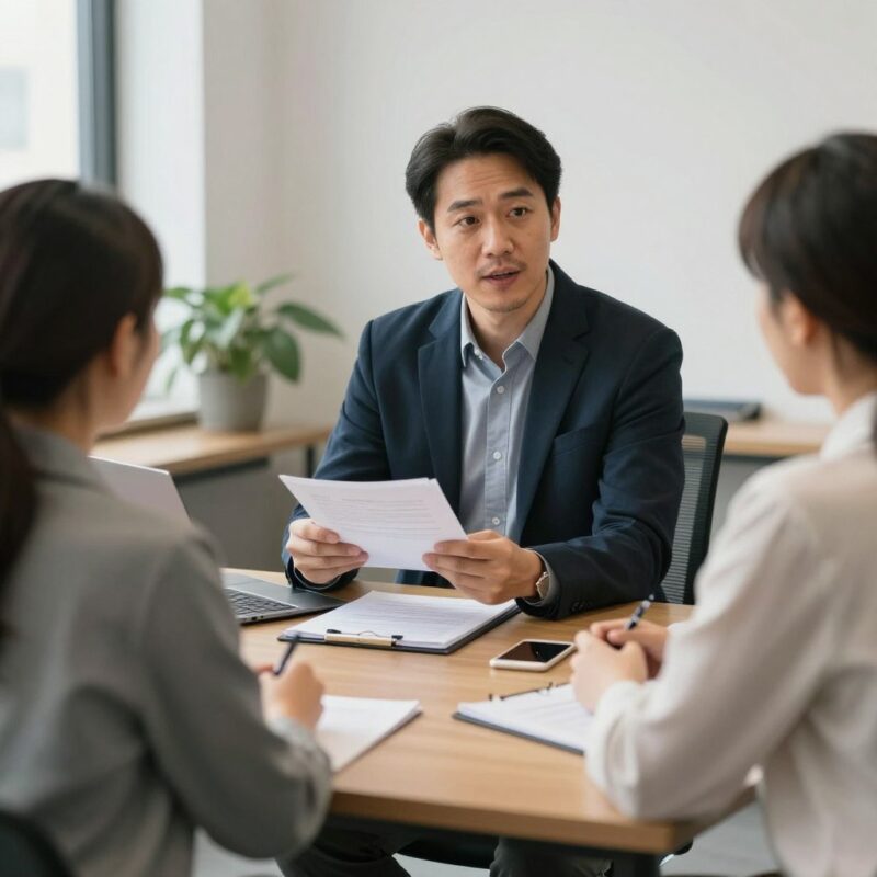 Resume coach explaining their process to potential client