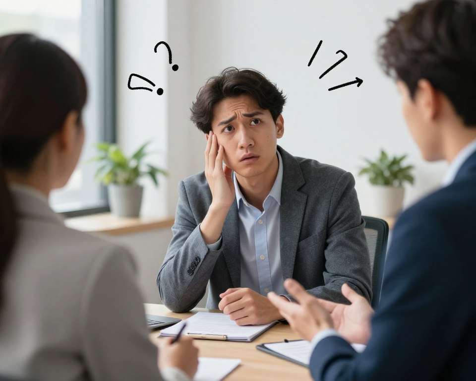 Unprepared candidate appearing confused during interview